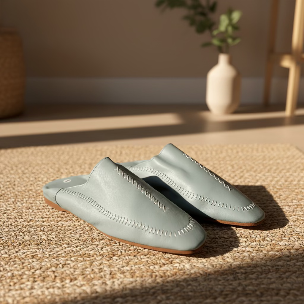 Kawseera Cendros – Men's Handcrafted Leather Moroccan Babouches