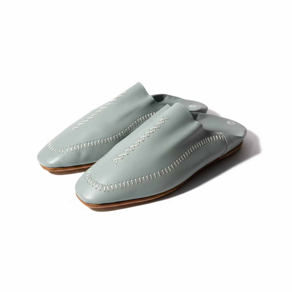 Kawseera Cendros – Men's Handcrafted Leather Moroccan Babouche