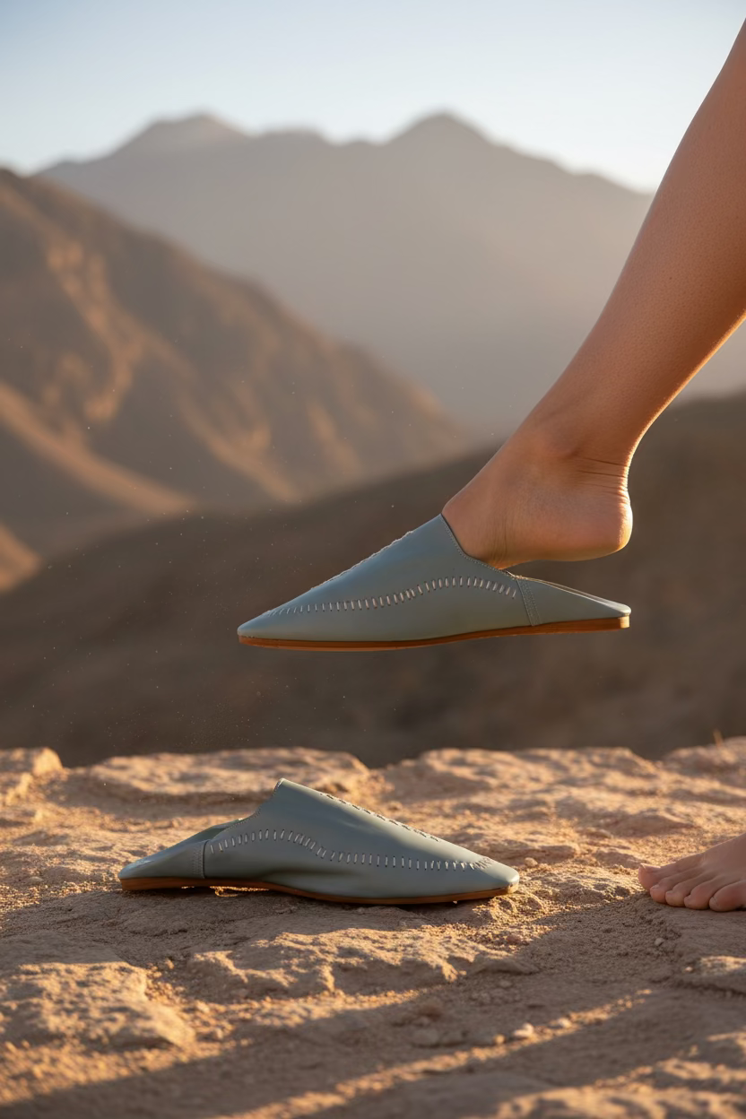 Kawseera Cendros – Men's Handcrafted Leather Moroccan Babouches