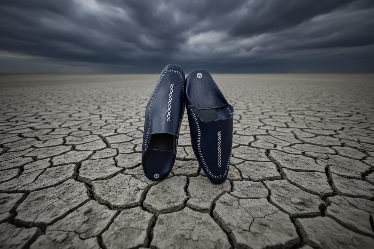 Kawseera Cendros – Men's Handcrafted Leather Moroccan Babouches