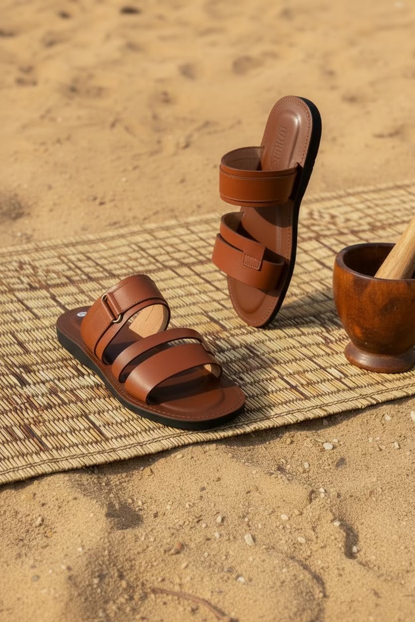 Kawseera Duoluce – Men's Handcrafted Leather Moroccan Sandals